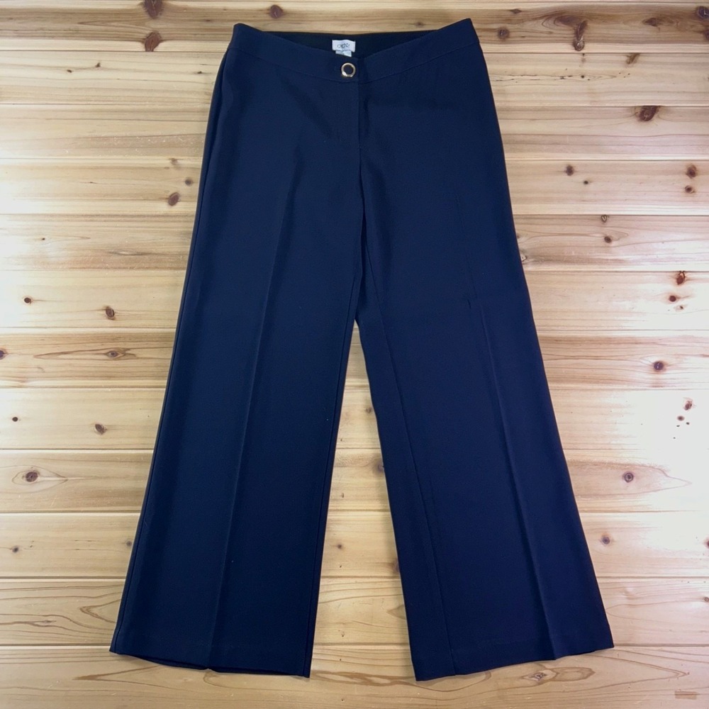 Cache Pants Womens 6 Black Wide Leg Low Rise Dress Pants